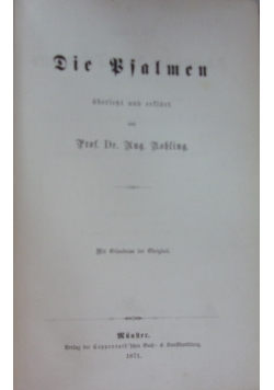 Die Psalmen, 1871 r.