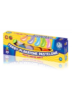Farby plakatowe pastelowe 12 kolorów