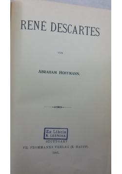 Rene Descartes  Frommans klassiker  der philosophie