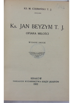 Ks Jan Beyzym T.J,1922r