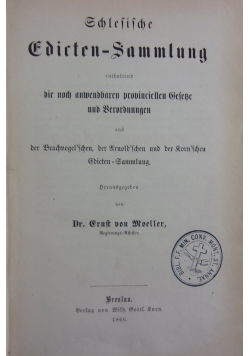 Schlesische Edirten - Sammlung, 1866 r.
