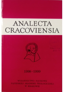 Analecta Cracoviensia, XXX - XXXI