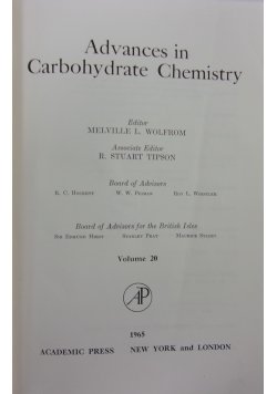 Advances in Carbohydrate Chemistry, tom 20