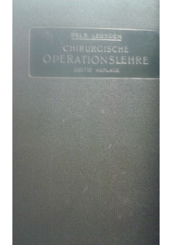 Chirurgische operationslehre, 1921 r.