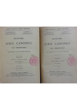Epitome Iuris Canonici cum Commentariis, 1937 r., Tom II i III