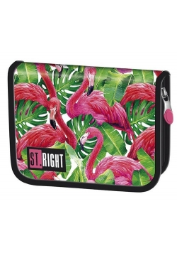 Piórnik dwuklapowy bez wyposażenia Flamingo Pink & Green