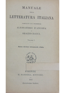 Manuale della lettetatura italiana, 1925r.