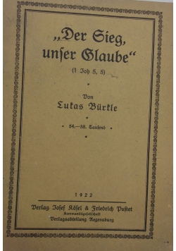 Der Sieg unser Glaube, 1922 r.