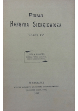 Pisma Henryka Sienkiewicza. Tom IV, 1899 r.