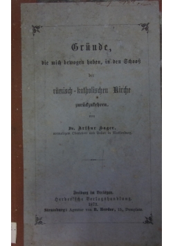Grunde die mich bewogen haben, 1873 r.