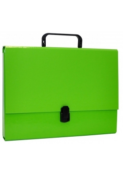 Teczka-pudełko OFFICE PRODUCTS A4 5cm, z rączką i zamkiem, jasnozielona