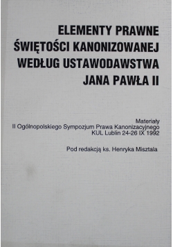 Elementy prawne świętości kanonizowanej