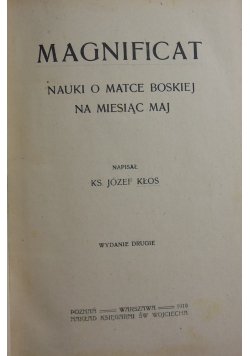 Magnificat. Nauki o Matce Boskiej na miesiąc maj, 1919 r.