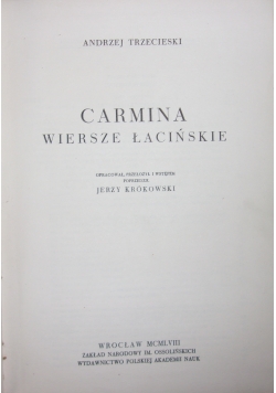 Carmina wiersze łacińskie