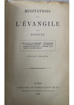 Meditations sur L evangile 1892 r.