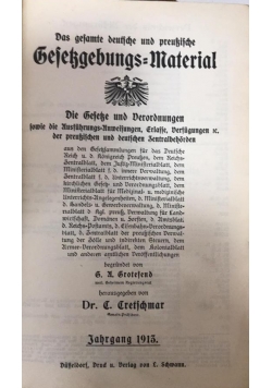 Das gesamte deutsche und preusische Gesetzgebungs-Material, 1913 r.