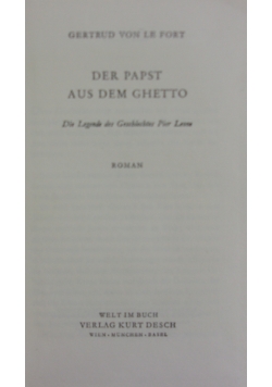 Der papst aus dem ghetto