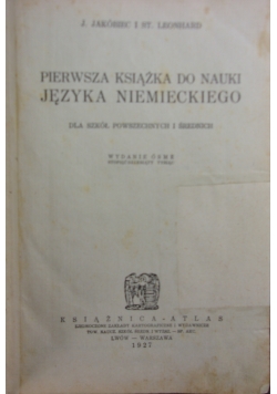 Pierwsza książka do nauki języka niemieckiego, 1927 r.