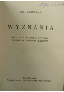Wyznania, 1929 r.
