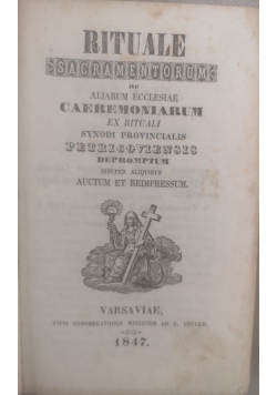 Rituale Sacramentorum, 1847 r.