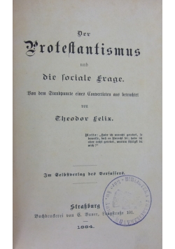 Der Protestantismus ,1884 r.