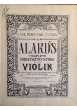 Alard's Complete Conservatory Method, 1894r.