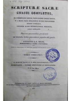 Scripturae Sacrae Cursus Completus 1853r