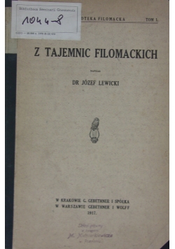 Z tajemnic filomackich, 1917 r.