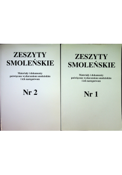 Zeszyty smoleńskie nr 1 i 2