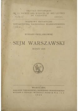 Sejm warszawski, 1929 r.