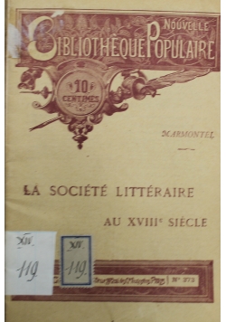 La Societe Litteraire au XVIII Siecle numer 373