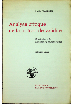 Analyse critique de la notion de validite