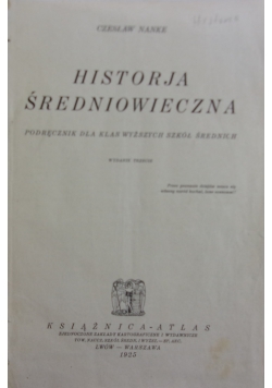 Historia średniowiecza, 1925r.