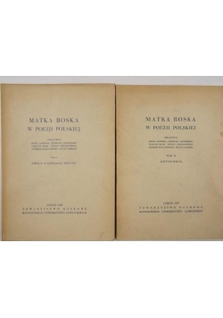 Matka Boska w poezji polskiej T. od  I do II