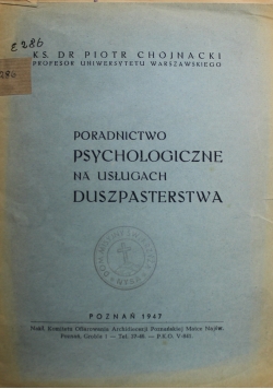 Poradnictwo psychologiczne na usługach duszpasterstwa 1947 r.