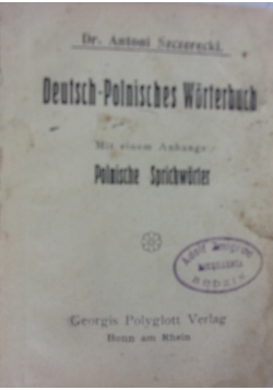 Deutsch -Polnisches Worterbuch