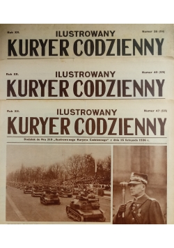 Ilustrowany kuryer codzienny, 3 gazety, 1936 r.
