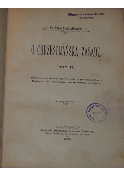O chrześcijańską zasadę, t. II, 1895 r.