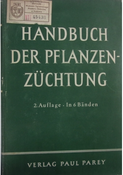 Handbuch der pflanzenzüchtung t. III