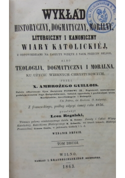 Wykład wiary katolickiej, 1863r.