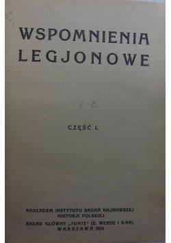Wspomnienia legjonowe, cz. 1, 1924 r.