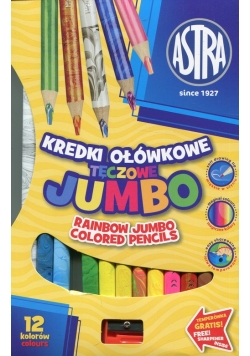 Kredki ołówkowe Jumbo tęczowe 12 kolorów