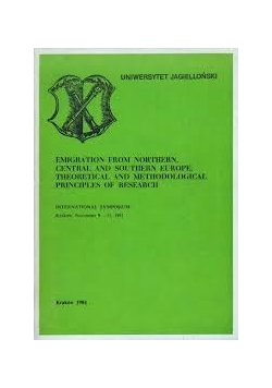 Emigration from Northern, Central and Southern Europe: Theoretical and Methodological Principles of Research