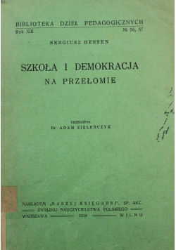 Szkoła i demokracja na przełomie 1938 r
