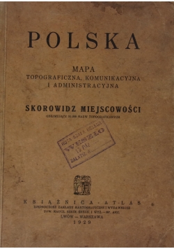 Polska. Skorowidz miejscowości, 1929r.