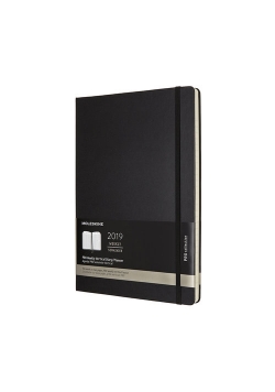 Kalendarz 2019 tygodniowy Moleskine  12M A4 PRO wertykalny  twarda oprawa, czarny