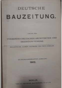 Deutsche bauzeitung, 1902 r.