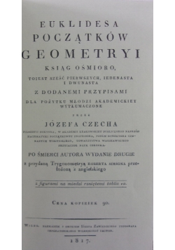 Euklidesa początków geometryi, 1817r.