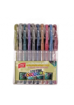 Długopis żelowy metaliczny 10 kolorów EASY