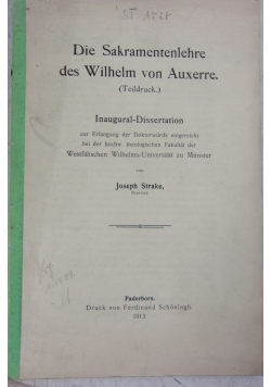 Die Sakramentenlehre des Wilhelm von Auxerre